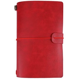 Cuaderno Viajeros Colores Clásico Piel Sintética Diario Personalizado Rellenable Rojo
