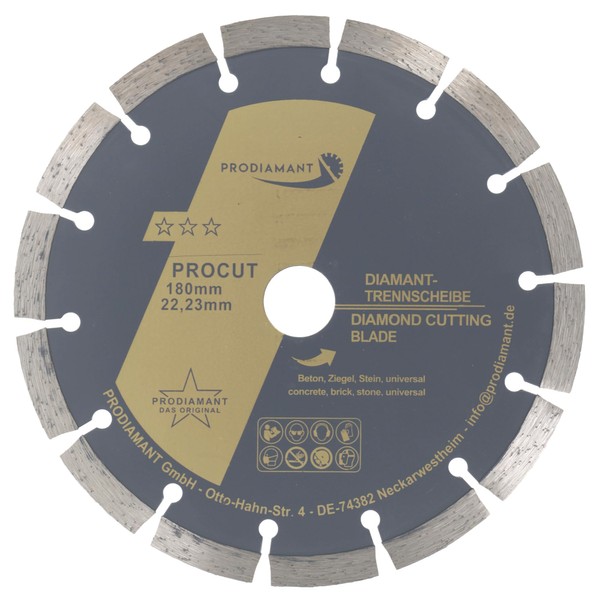 Prodiamant Diamond Cutting Disc - Concrete, Stone, Brick, Universal -