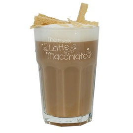 Herz & Heim® Latte Macchiato Glass with Free Engraving of the Name