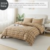 Lemfux 100% Cotton Checked Pattern Brown Duvet Cover Set, Plaid