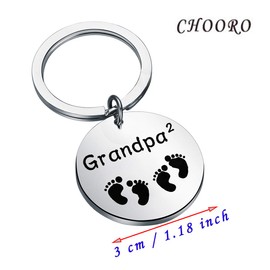 CHOORO Grandma/Grandpa of Twins Keychain New Twins Jewelry Grandparents of Twins Gift Grandmother/Grandfather Baby Announcement Gift (grandpa keychain)