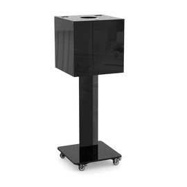 Black Acrylic Lockable Raffle Box with Stand – Large Donation Collection Box with Slot for Voting, Drawings, Fundraisers & Suggestion Cards