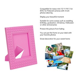 Akozon Mini Marcos de Fotos, Mini Marcos de Fotos de 4,3 X 3,3 Pulgadas para Escritorio, Mini Marcos de Fotos para Mini 12 11 9 8 7 EVO para (Rose Pink)