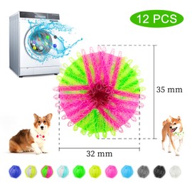 FuninCrea 12 Nylon Pet Hair Remover, Washing Machine, Reusable Washing Machine, Anti-Tangle Floating Pet Hair Remover, Washing Machine, Pet Hair Catcher Balls for Laundry (Grey)