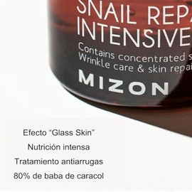 MIZON Serum Facial Snail Repair Intensive Ampoule 30 ml - suero hidratante con baba de caracol y cido hialurnico para skincare coreano                