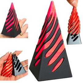 Impossible Cone Pyramid Passthrough Sculpture, 3D Printed Spiral Cone Toy,Pass Through Pyramid Fidget Toy, Mini Vortex Thread Illusion, Pyramid Passthrough Sculpture (Big Pyramid)