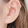 1Pairs Flat Back Dainty Pearl Earrings for Women - 14K