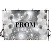 MEHOFOND 7x5ft Prom 2026 Backdrop Black and Silver Crown Send