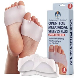 Dr. Frederick's Original Metatarsal Sleeves Plus - 50% More Cushioning - 4 Pieces - Metatarsal Pads for Women & Men