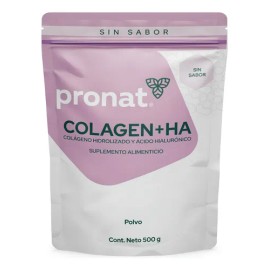 Colágeno Hidrolizado + Ácido Hialurónico - Pronat - 500 G Sabor Natural