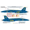 MILSPEC DECAL, MS 72-056, 1/72 SCALE, US NAVY BLUE ANGELS,