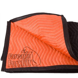 Forearm Forklift FFMB Full Size Medium Weight Quilted Moving Blanket (45.6 lb/dz), 72" x 80", Blaze Orange/Black, Pack of 1