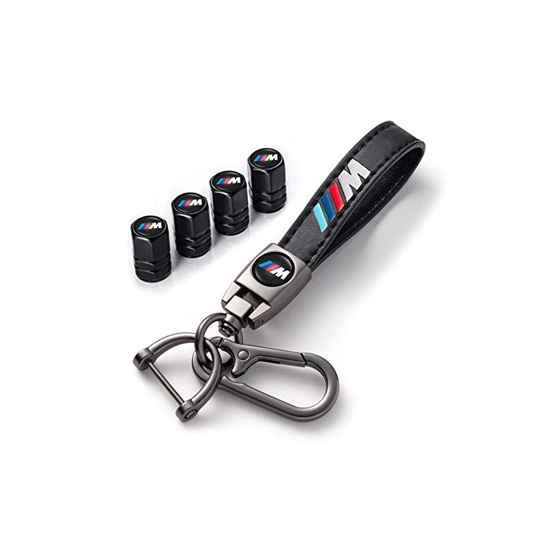 GshionLyfe Tire Valve Caps Set with Metal Keychain