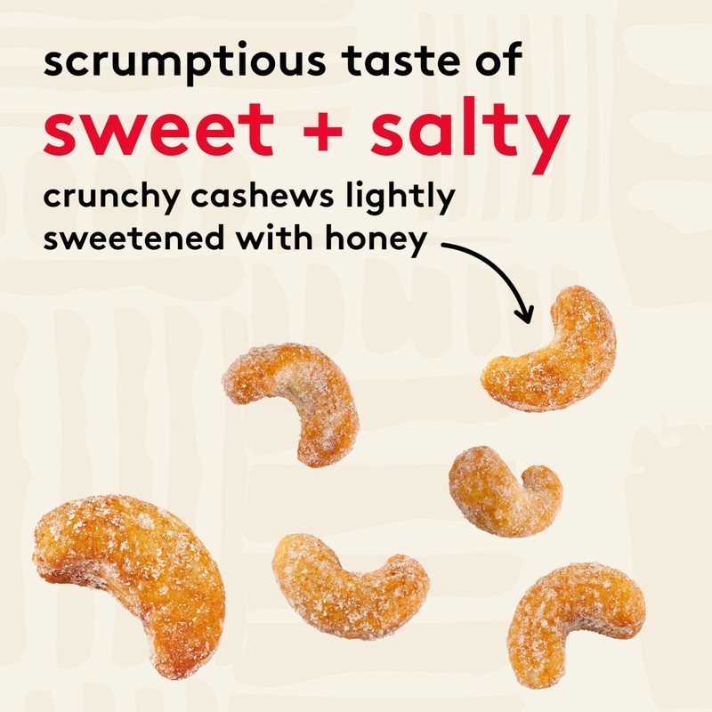 Snak Club Honey Cashews, Honey Glazed Nuts, Kosher Snack, 2.5