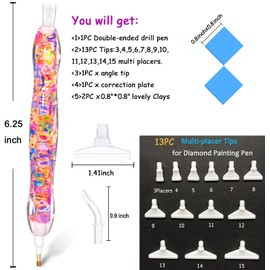 Praise V Do Diamond Painting Art Drill Gem Picker Tool Pen Kits for Adults with Pen Tips for Diamond Bead Dot, Nail Art, Mobile Phone Letter