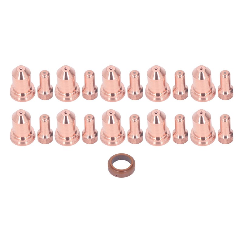 21Pcs Electrode Nozzle Set Brass 1.3mm Dia Nozzles Plasma Cutting