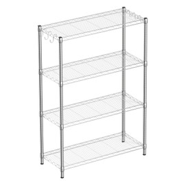 Guan River 4-Shelf Adjustable Metal Shelf Wire Shelving Unit Storage Rack Display Shelf for Office,Kitchen,Bedroom,Bathroom,Laundry,Pantry Basement,Garage(Chrome,36" L x 14" W x 54" H)