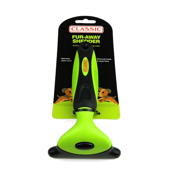CLASSIC Pet Grooming De-Shedder for Dogs - Large, Green