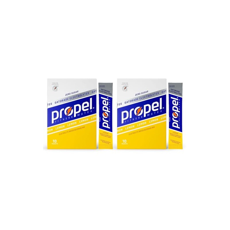 GARIZZE Propel Powder Packets, Lemon with Electrolytes, Vitamins and No