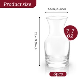 Set of 6 Cornucopia Individual Wine Carafes | Small Single-Serving Personal Mini Size Wine Decanters - 7.7oz