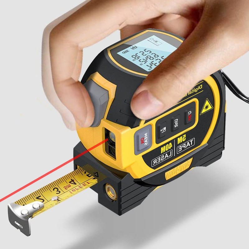 Eacam 3 in1 Laser Rangefinder, 5m Tape Measure Ruler LCD