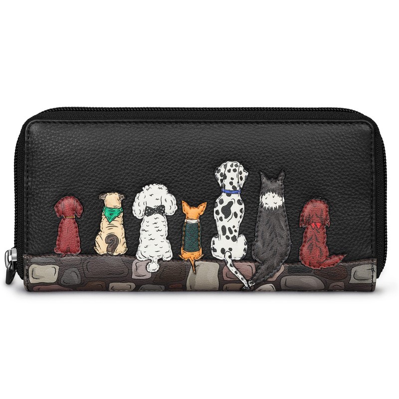 Yoshi Bark to Bark Large Zip Round Leather Purse for