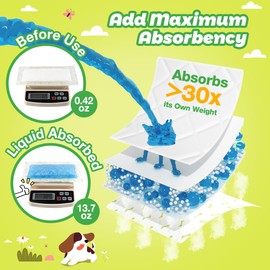 Dono Dog Diaper Liners for Male and Female Dogs, Super Absorbent Dog Booster Pads, 100ct Disposable Doggie Diaper Inserts Fit Reusable Male Belly Bands, Wraps, Washable Period Panties, Long