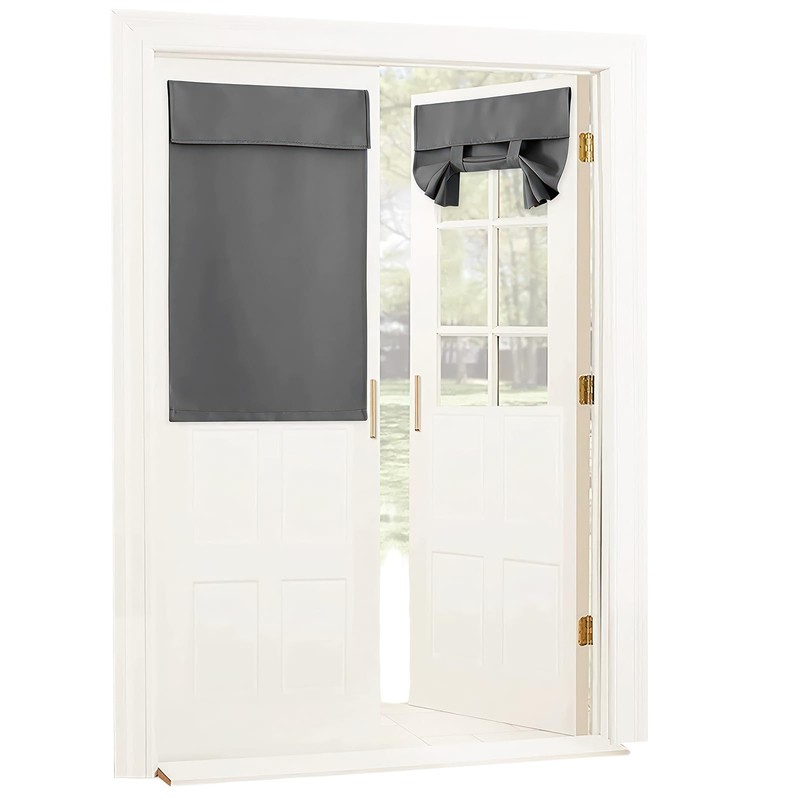 Zevrang Blackout Door Curtain, 26x40Inch French Tie Up Thermal No