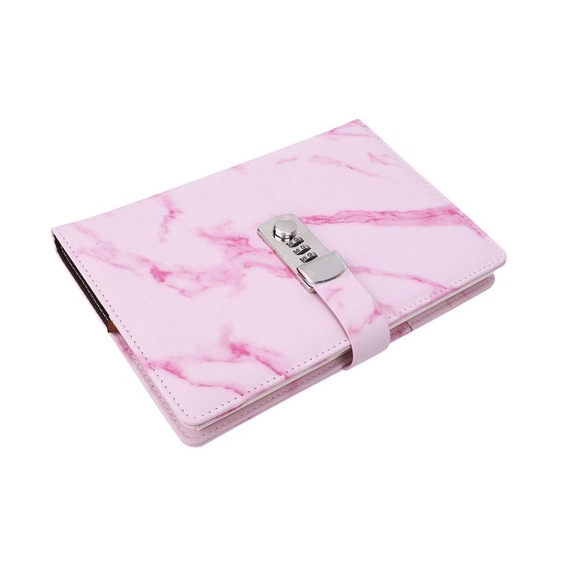 A5 Note Book PU Leather Cover Password Lock Notepad Diary