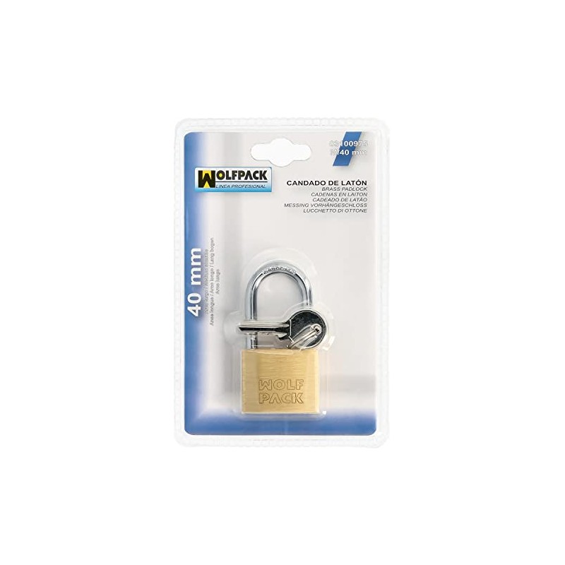 Wolfpack 3100975 – Wolfpack Brass Long Arc Padlock 40 mm