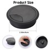 2PCS Black Cable Grommets Desk Hole Cover 60mm 2-3/8 Inch