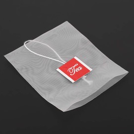 QANYEGN 100pcs Tea Filter Bags, Nylon Transparent Empty Tea Bags with Drawstring, Perfect for Straining Loose Tea Leaves