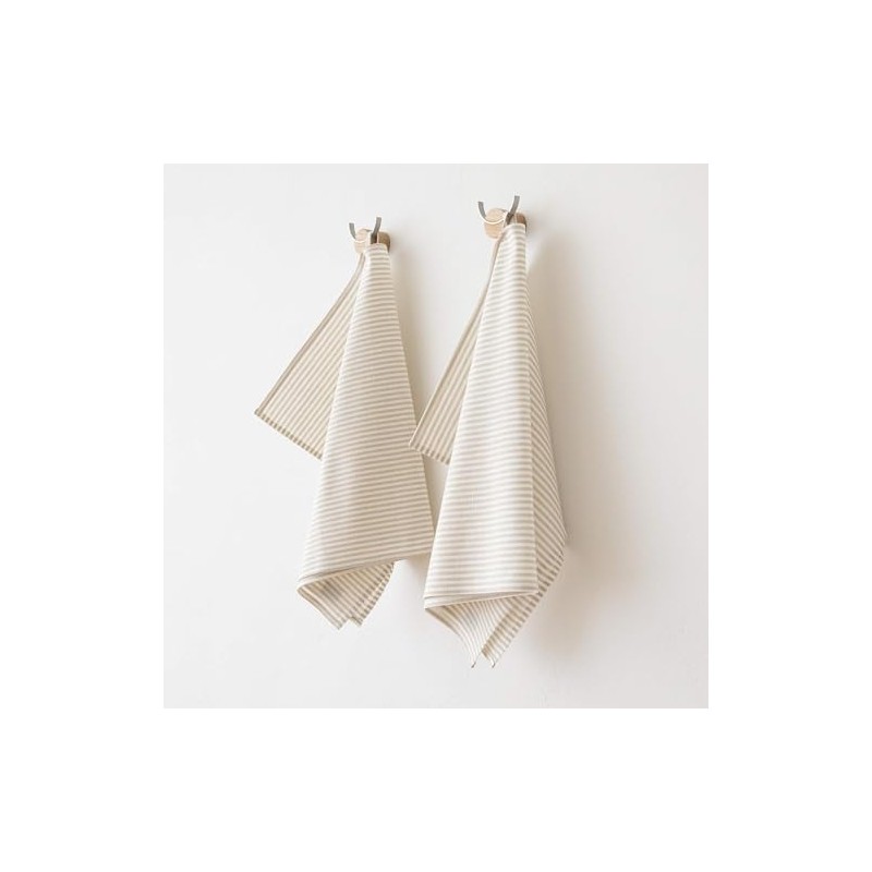 LinenMe Jazz 53% Linen 47% Cotton Tea Towels for Kitchen,