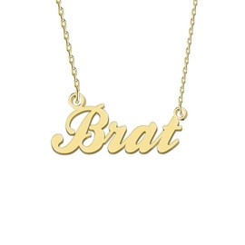 GR35Z9 Brat Name Necklace Gold Nameplated Stainless Steel Pendant Jewelry for Women