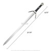 39" Geralt Sword Silver Monster Slayer Medieval Blade Replica with
