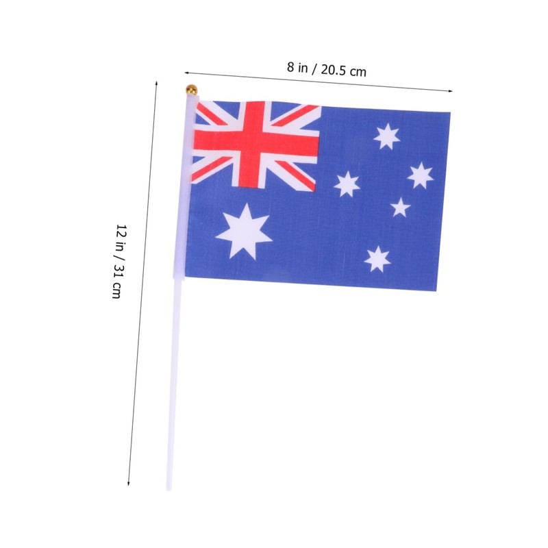 Ciieeo Australia Stick Flag Hand Held Flags Set of 50