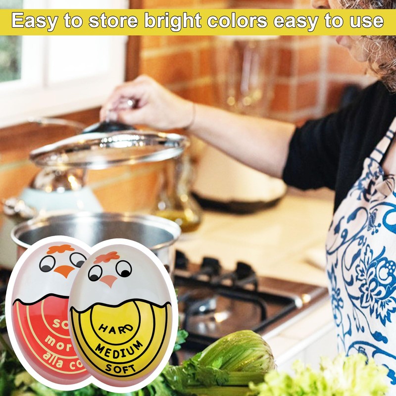 GZkushi 2 pieces egg timer for cooking, reusable timer egg
