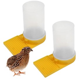 2 Pack Quail Waterer with Yellow Tray, 500ml Large Capacity Automatic