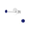 Sterling Silver Sapphire Stud Earrings - Size: 2mm Small &
