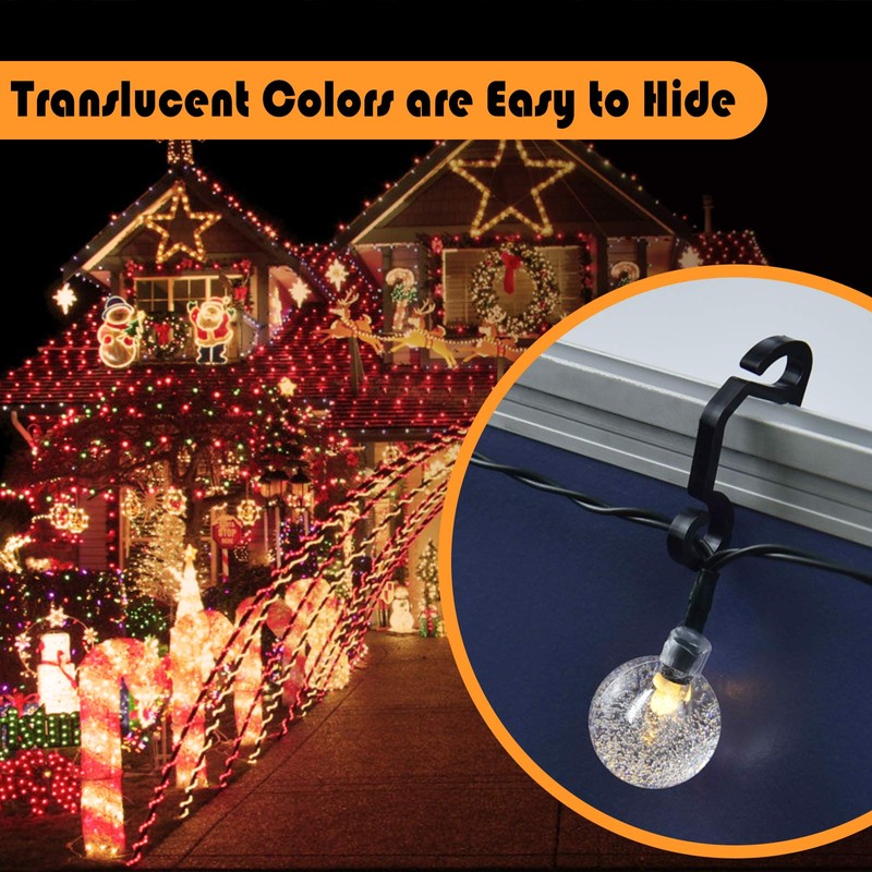 TITE 100 PCS Mini Plastic Gutter Hanging Hooks Outdoor Christmas