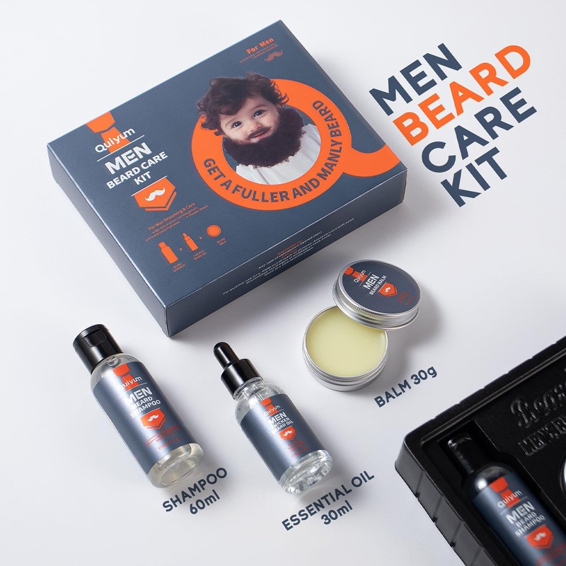 QUIYUM Pflegeset für den Bart, Bart Pflege Herren Set, mit