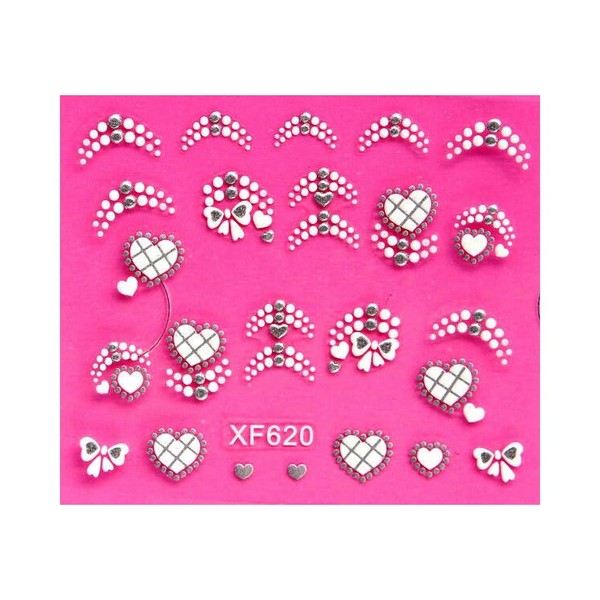 Sunflower Cherry Nail Stickers Silver Glitter Line Wedding Nail Decals