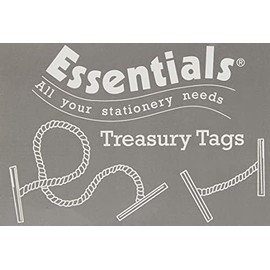Whitecroft Essentials 27151/10 25 mm Metal Ended Treasury Tags - Green (Pack of 100)