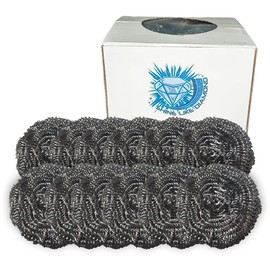 12 Piecess Stainless Steel Wool Scrubber Pads for Cleaning Dishes, Sinks, Ovens, Grills, and Pans