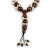 Avalaya Brown Wood Bead with Sea Shell Element Tassel Black