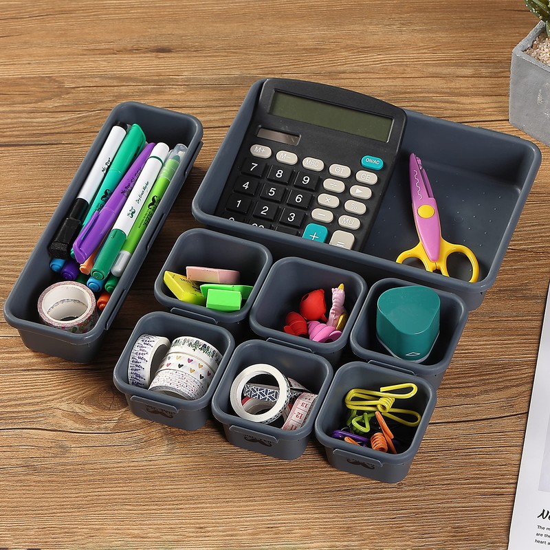 Mr. Pen- Interlocking Desk Drawer Organizer, 8 pcs, Drawer Organizer,
