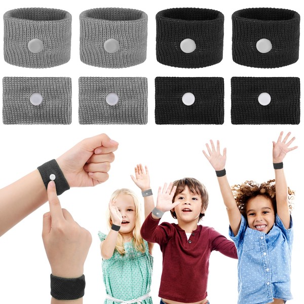 Aster 8 Pcs Travel Sickness Bands Kids, Motion Sickness Bands, Anti Sickness Wristbands, Natural Acupressure Relief Sickness Bands for Kids Women for Sea Car Flying Trip Pregnancy Morning Sickness