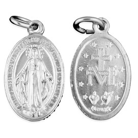 Aluminum Miraculous Medals - Pack of 10 (24mm, Silver)