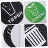 EXCEART Recycling Bin Stickers 12pcs Garbage Sorting Stickers Label Stickers