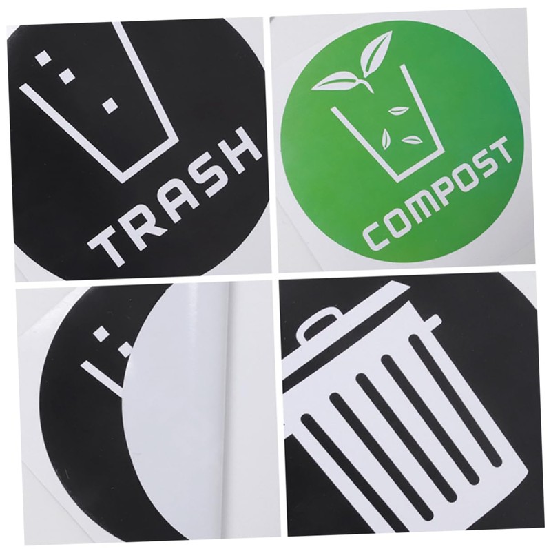 EXCEART Recycling Bin Stickers 12pcs Garbage Sorting Stickers Label Stickers